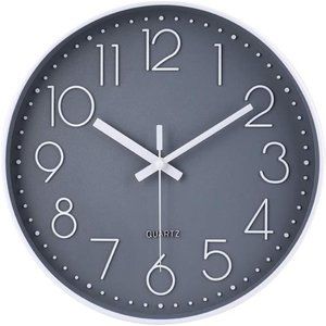 Wall Clock 12 Inch Non-Ticking Silent Battery Operated Round Wall Clock Modern